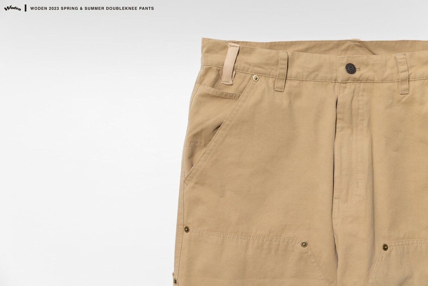 WODEN 2023 Spring & Summer 081 Double knee Pants 卡其款