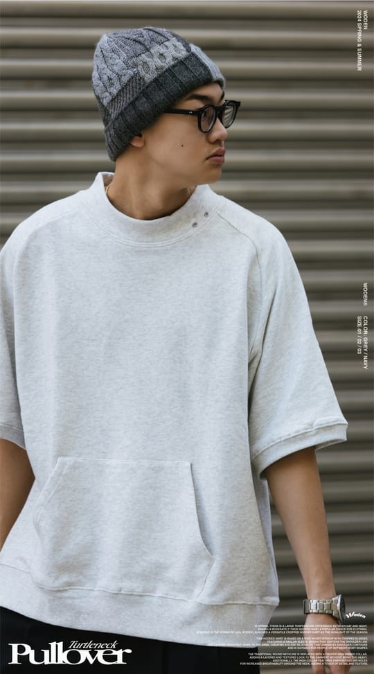 WODEN 2024 Spring & Summer 001 Turtleneck Pullover 灰色款
