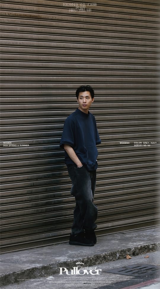 WODEN 2024 Spring & Summer 001 Turtleneck Pullover 海軍藍款