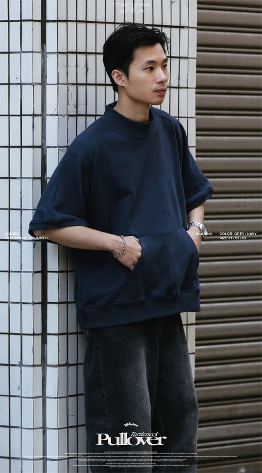 WODEN 2024 Spring & Summer 001 Turtleneck Pullover 海軍藍款
