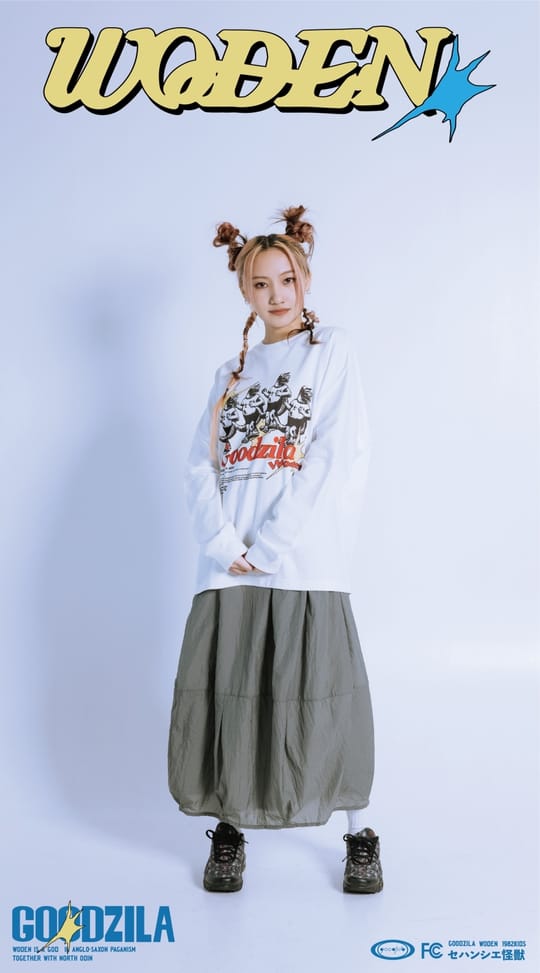WODEN X Goodzila 033 Hand Painted L/S tee 白色
