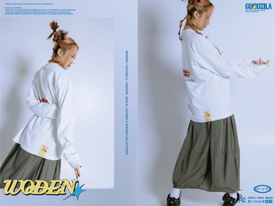 WODEN X Goodzila 033 Hand Painted L/S tee 白色