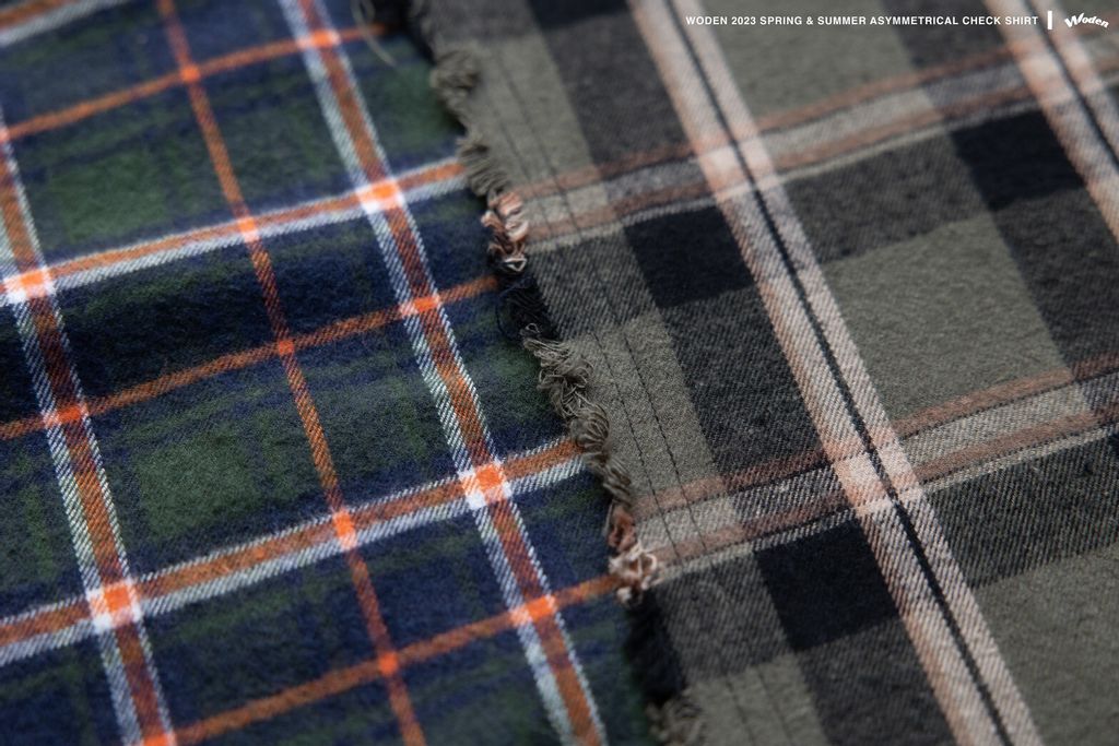 WODEN 2023 Spring & Summer 028 Asymmetrical Check Shirt