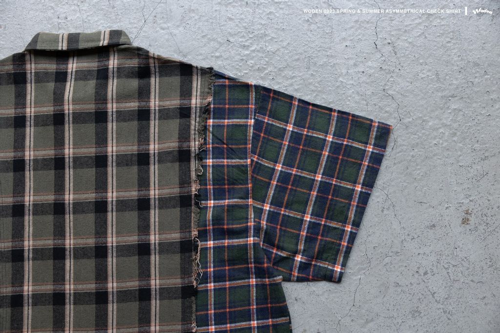 WODEN 2023 Spring & Summer 028 Asymmetrical Check Shirt