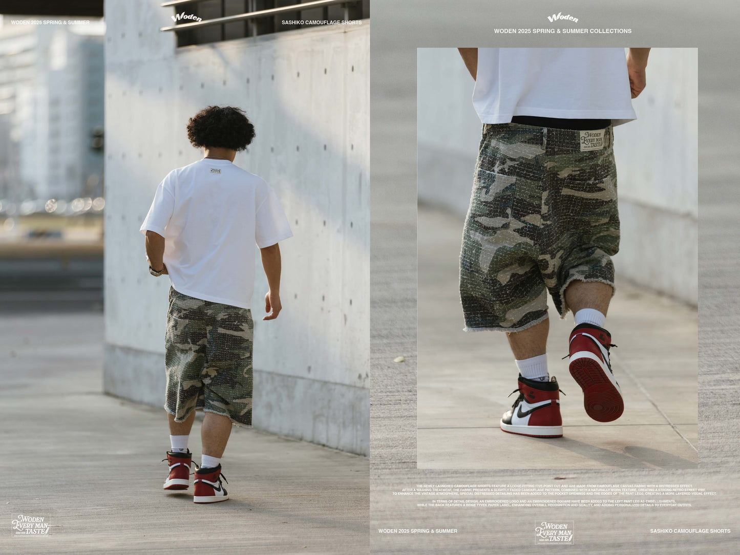 WODEN 2025 Spring & Summer 031 Sashiko Camouflage Shorts