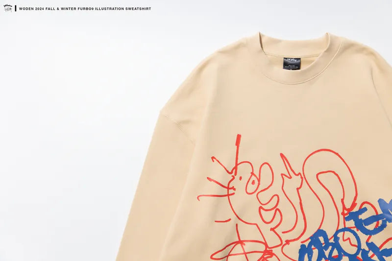 WODEN 2024 Fall & Winter 008 Furbo9 illustration Sweatshirt