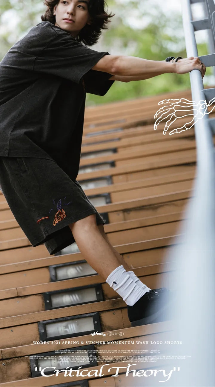 WODEN 2024 Spring & Summer 072 Momentum Wash LOGO Shorts