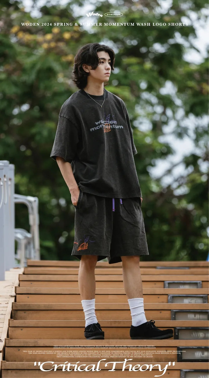 WODEN 2024 Spring & Summer 072 Momentum Wash LOGO Shorts