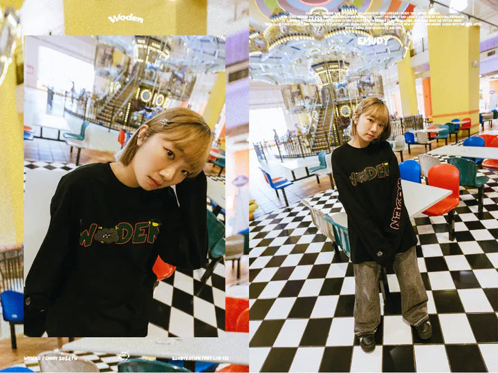 WODEN® / Emudy 2024 Fall & Winter 039 illustration Font L/S Tee