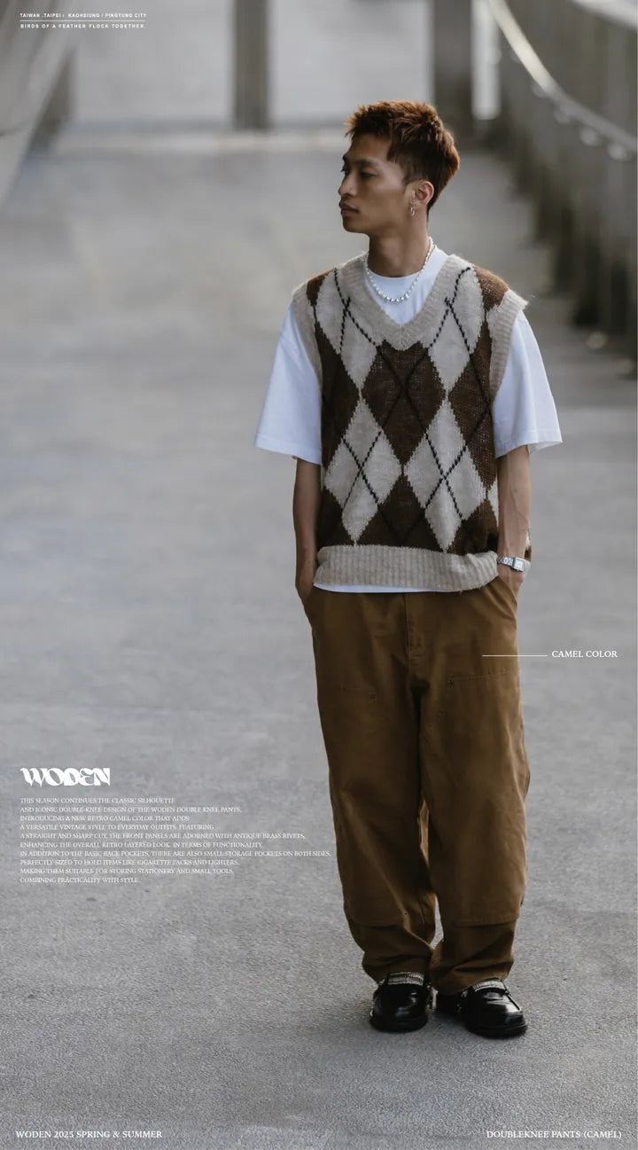 WODEN 2025 Spring & Summer 038 Doubleknee Pants (Camel)