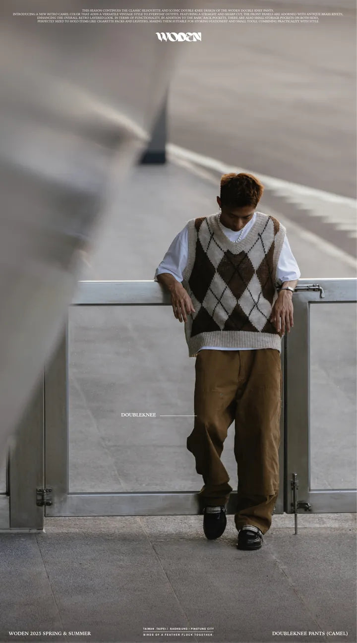 WODEN 2025 Spring & Summer 038 Doubleknee Pants (Camel)