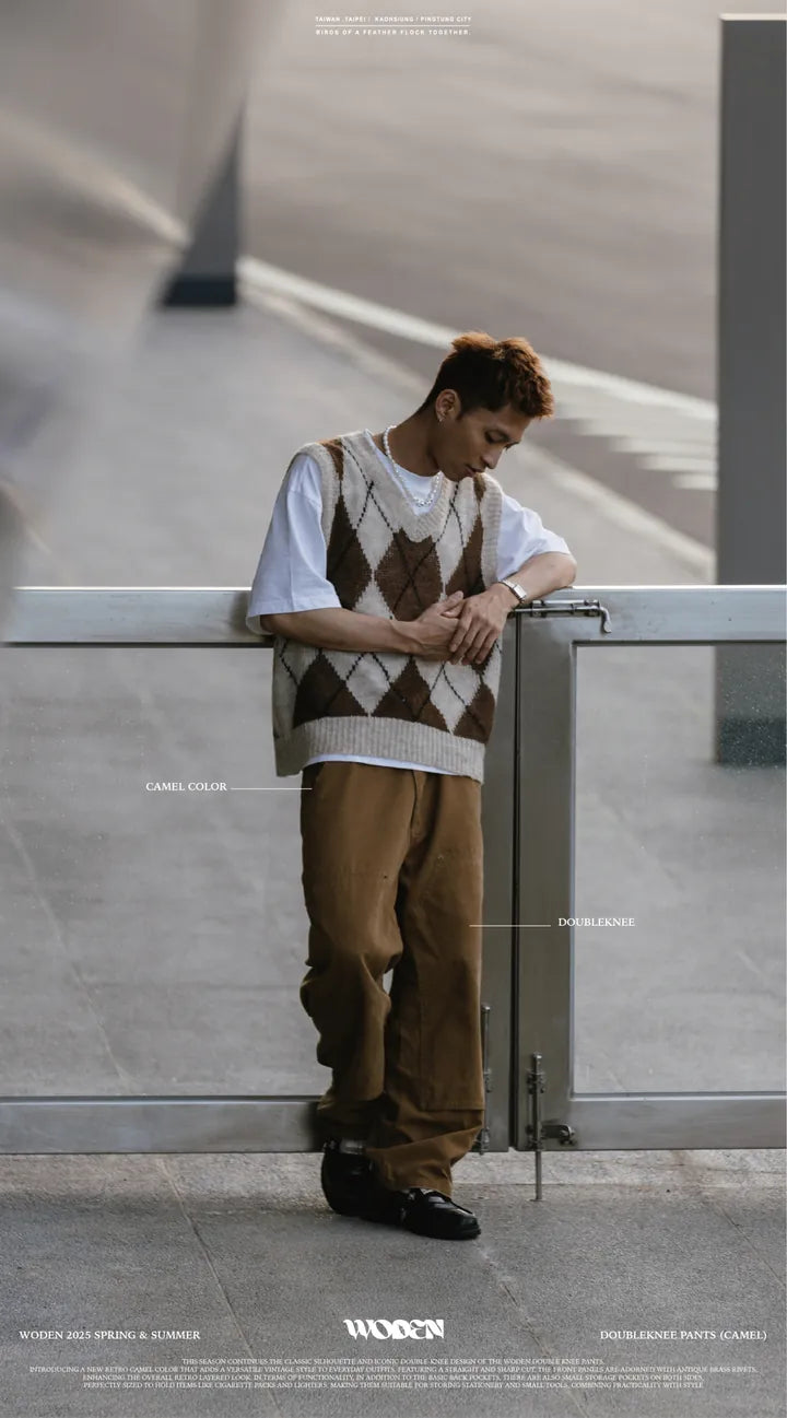 WODEN 2025 Spring & Summer 038 Doubleknee Pants (Camel)