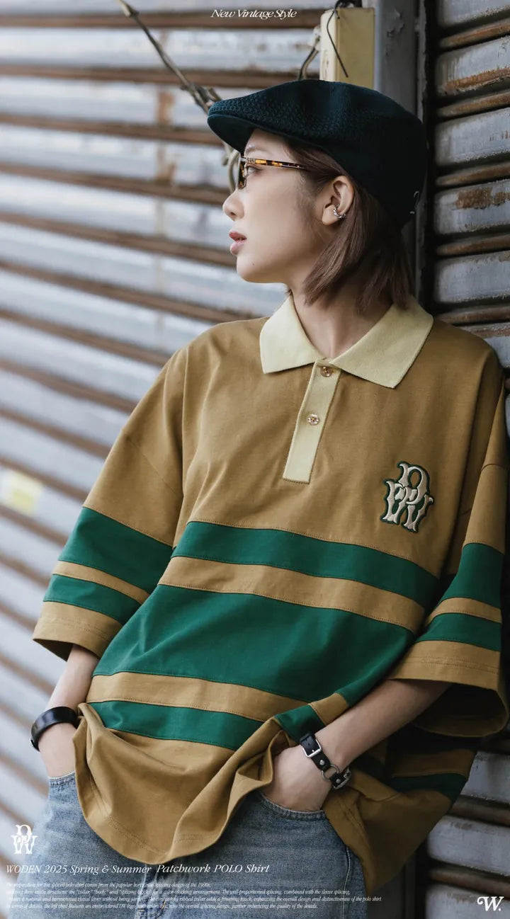 WODEN 2025 Spring & Summer 037 Patchwork POLO Shirt