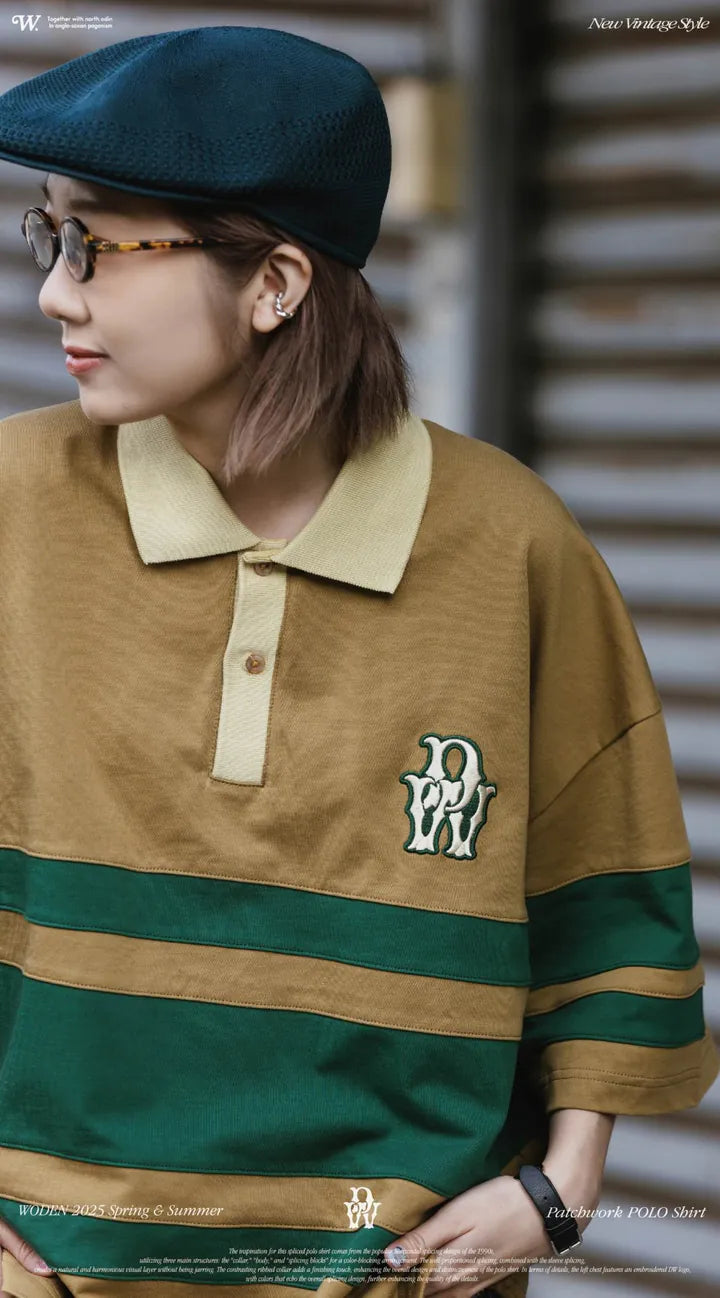 WODEN 2025 Spring & Summer 037 Patchwork POLO Shirt