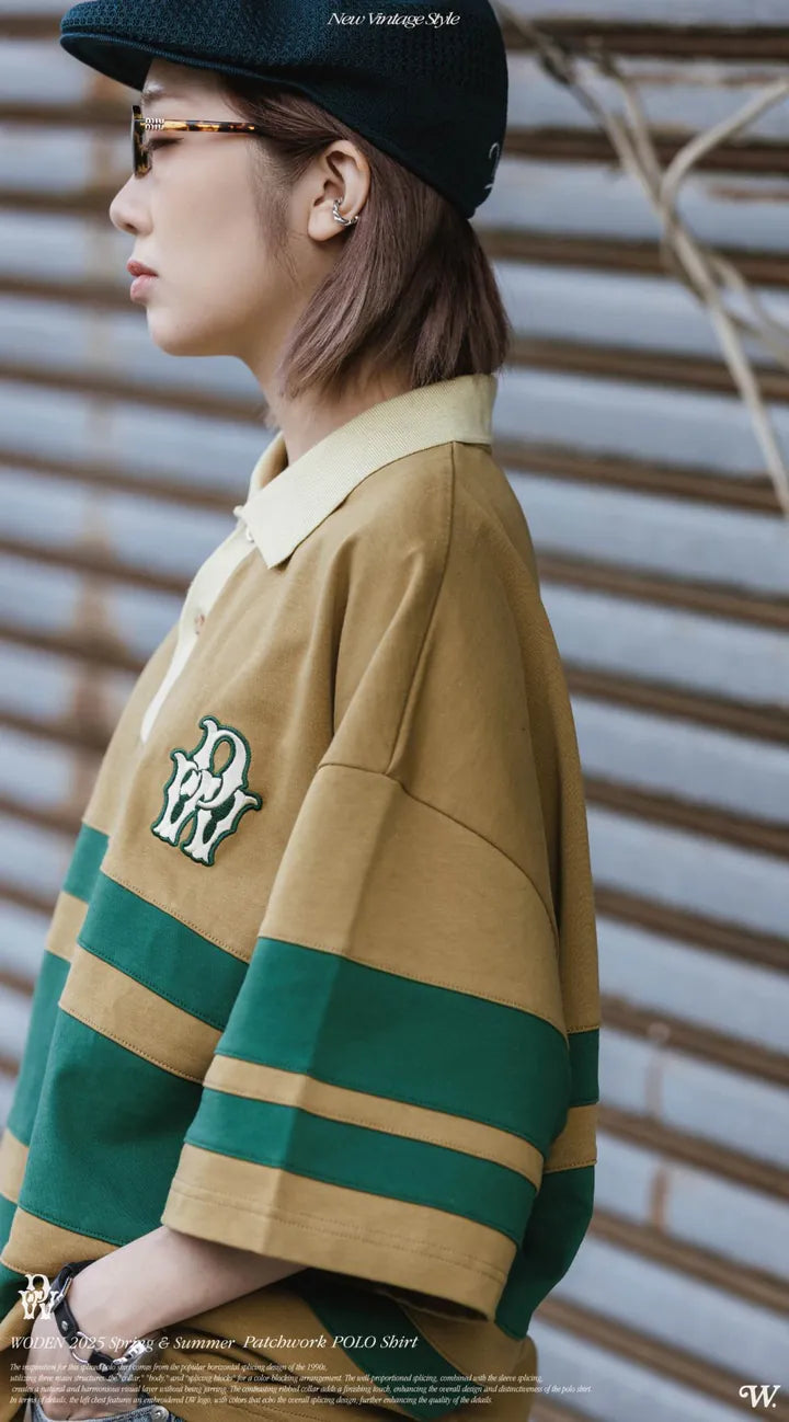 WODEN 2025 Spring & Summer 037 Patchwork POLO Shirt