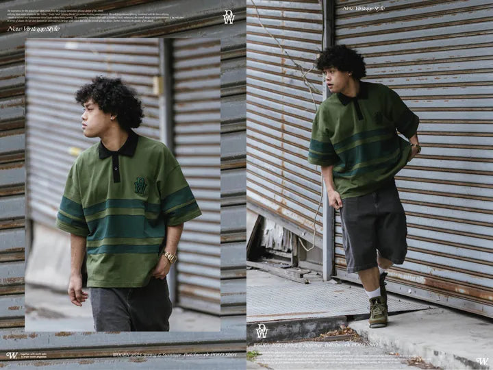 WODEN 2025 Spring & Summer 037 Patchwork POLO Shirt