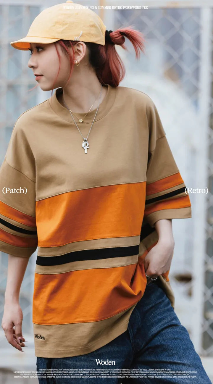 WODEN 2025 Spring & Summer 043 Retro Patchwork Tee