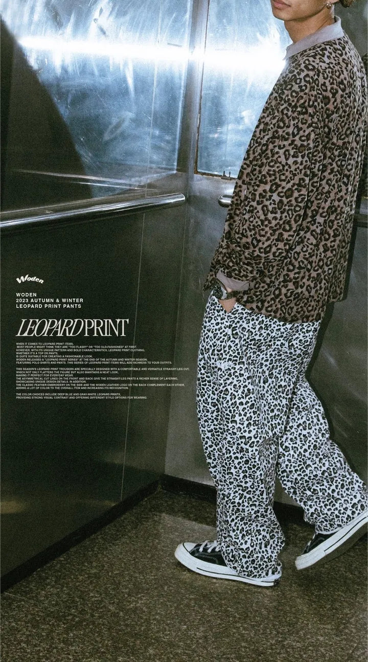 WODEN 2023 Autumn & Winter Leopard Print Pants