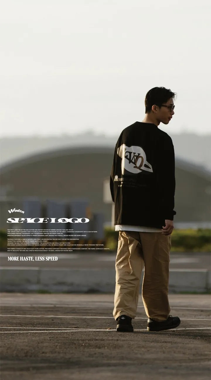 WODEN 2023 Autumn & Winter 041 Space LOGO L/S tee