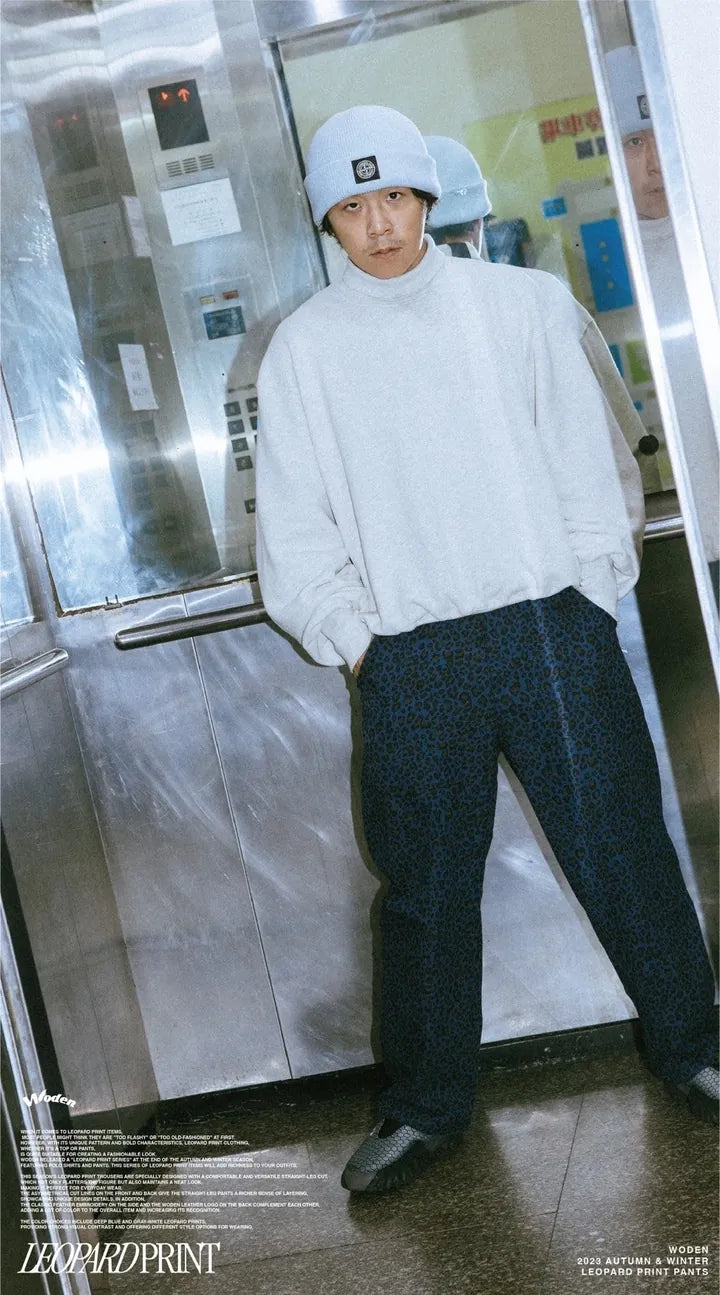 WODEN 2023 Autumn & Winter Leopard Print Pants