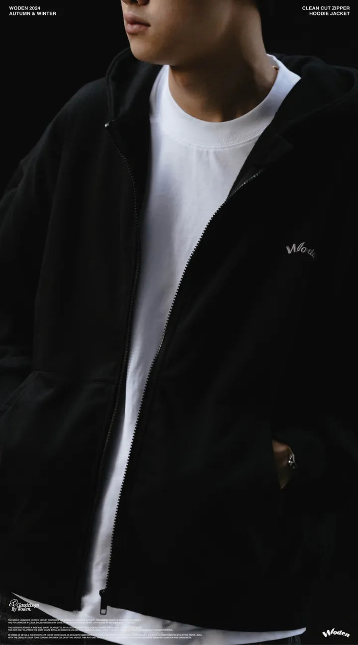 WODEN 2024 Autumn & Winter 055 Clean Cut Zipper Hoodie Jacket