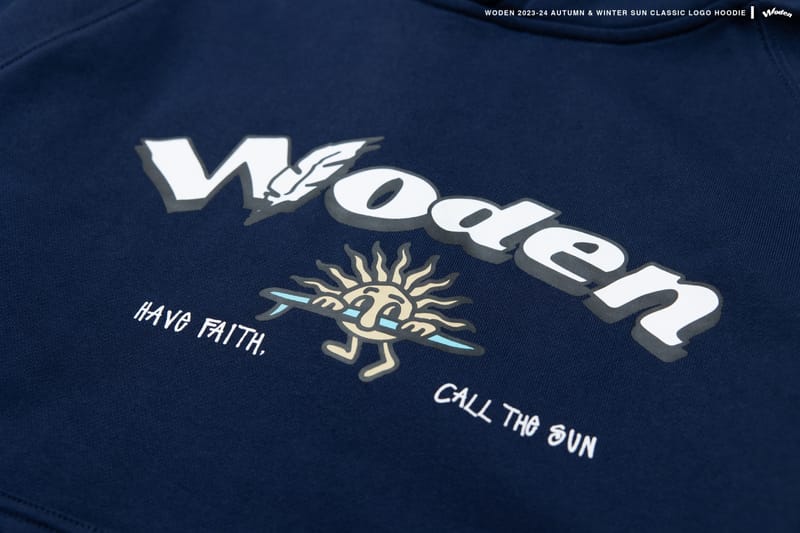 WODEN 2023-24 Autumn & Winter 015 SUN Classic LOGO Hoodie 藏青