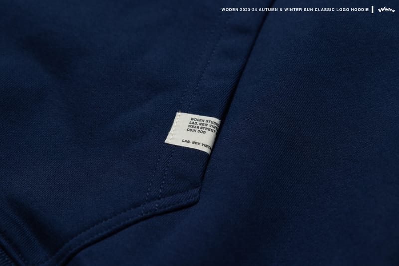 WODEN 2023-24 Autumn & Winter 015 SUN Classic LOGO Hoodie 藏青