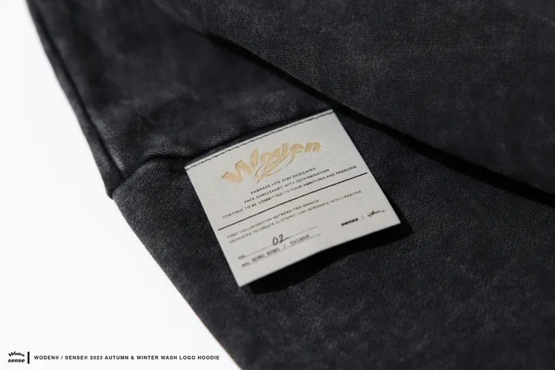 WODEN® / sense® 2023 Autumn & Winter 049 Wash LOGO Hoodie