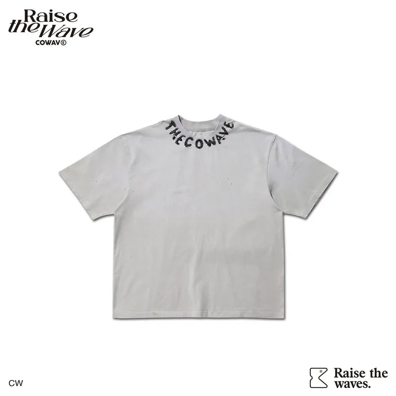 COWAVE 2025 Spring & Summer Neckline Printing Tee