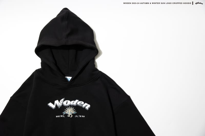 WODEN 2023-24 Autumn & Winter 016 SUN LOGO Cropped Hoodie