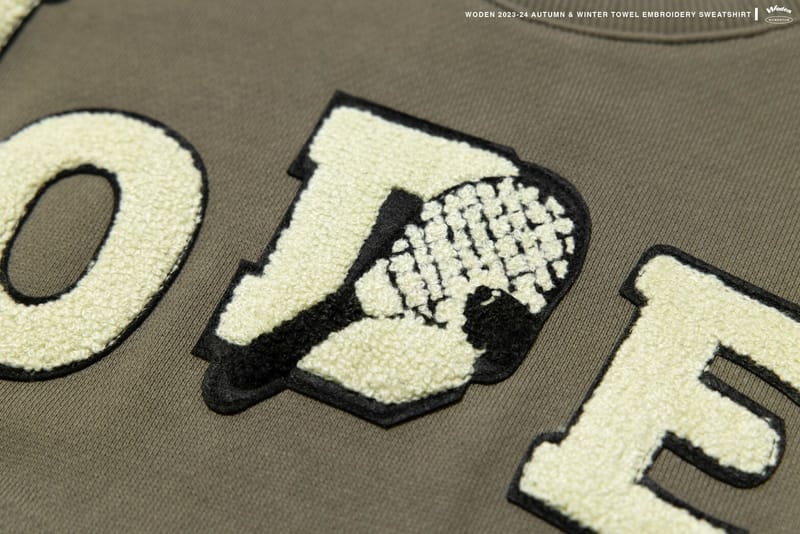 WODEN 2023-24 Autumn & Winter 029 Momentum Towel Embroidery Sweatshirt 綠色款