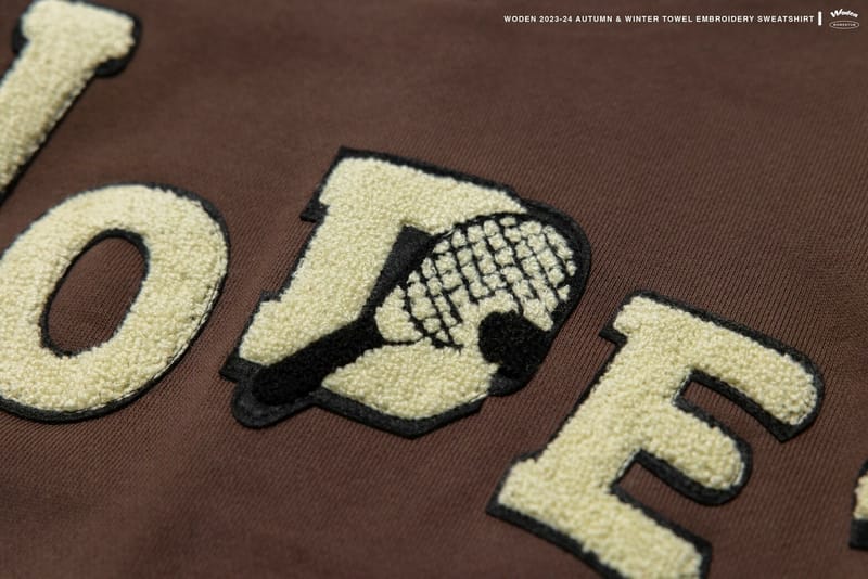 WODEN 2023-24 Autumn & Winter Momentum 029 Towel Embroidery Sweatshirt 咖啡色款