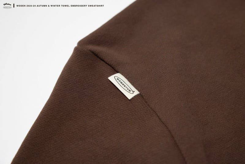 WODEN 2023-24 Autumn & Winter Momentum 029 Towel Embroidery Sweatshirt 咖啡色款