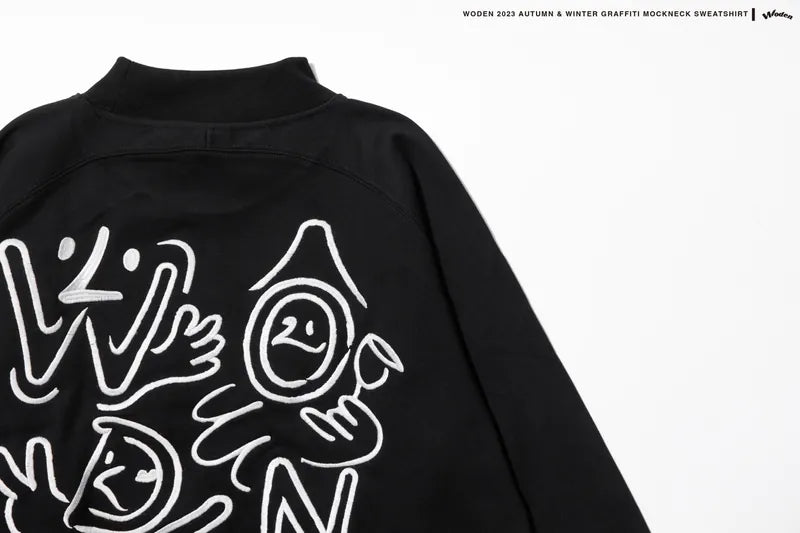 WODEN 2023 Autumn & Winter Graffiti Mockneck Sweatshirt