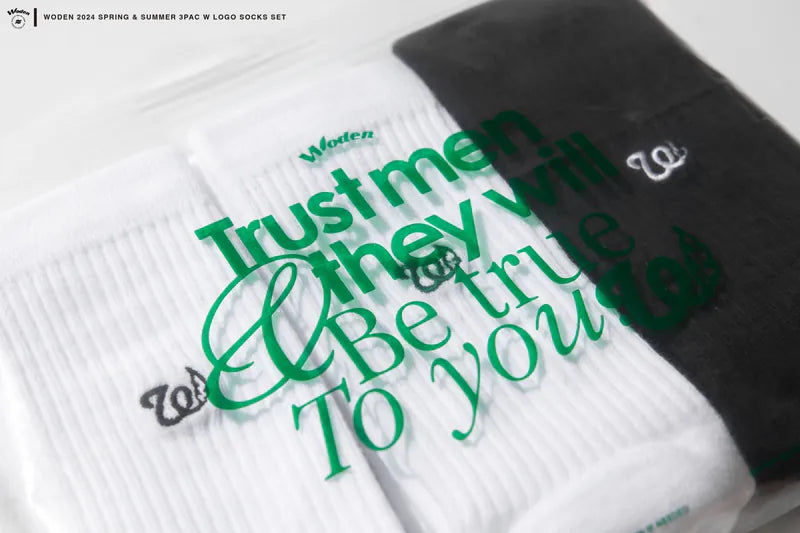 WODEN 2024 Spring & Summer 030 3Pac W LOGO Socks Set