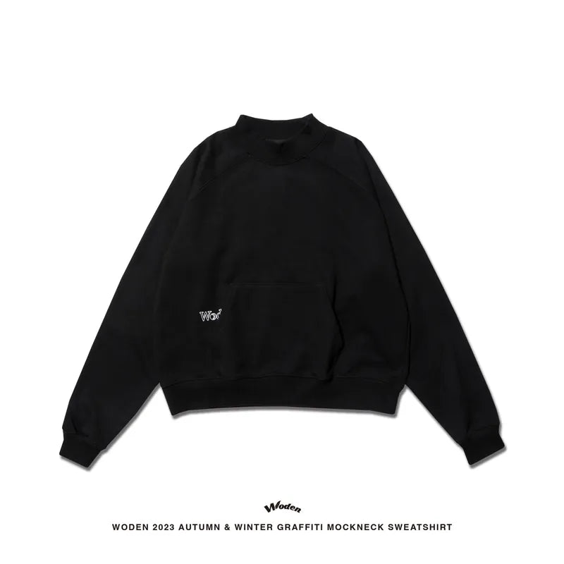 WODEN 2023 Autumn & Winter Graffiti Mockneck Sweatshirt