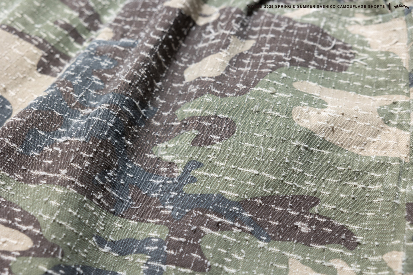 WODEN 2025 Spring & Summer 031 Sashiko Camouflage Shorts