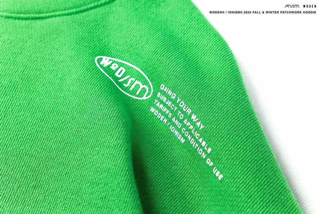 WODEN® / IONISM® 2023 Fall & Winter Patchwork Hoodie 綠
