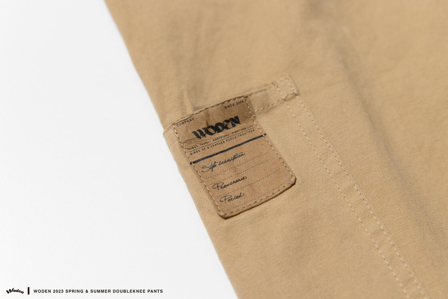 WODEN 2023 Spring & Summer 081 Double knee Pants 卡其款