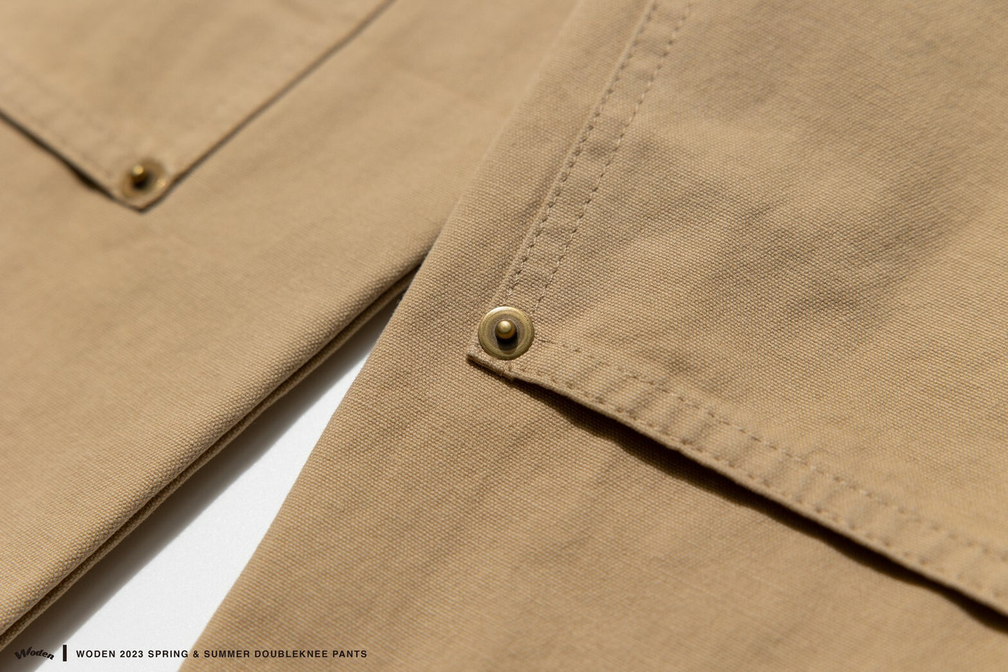 WODEN 2023 Spring & Summer 081 Double knee Pants 卡其款