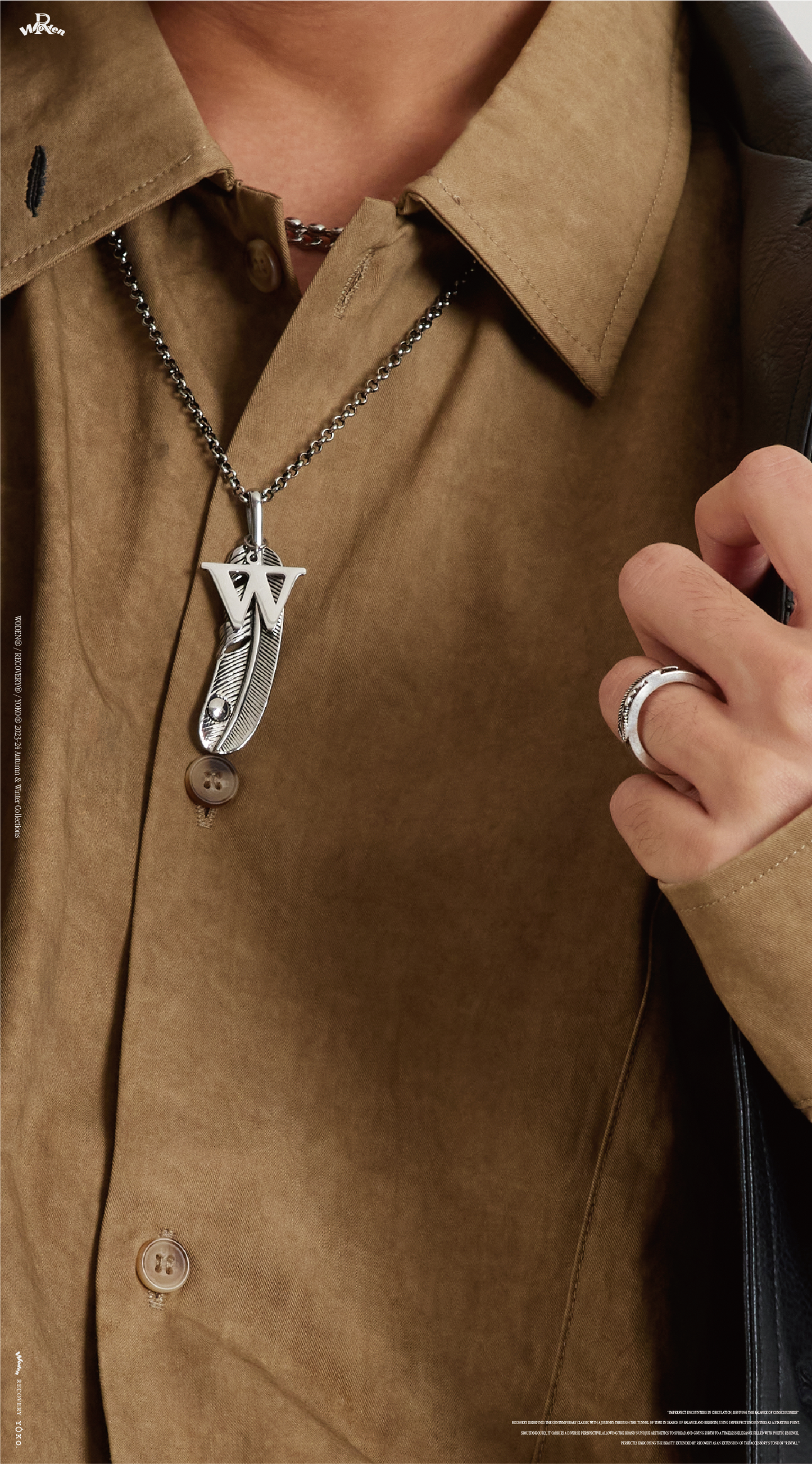 WODEN® / RECOVERY® Feather LOGO Necklace