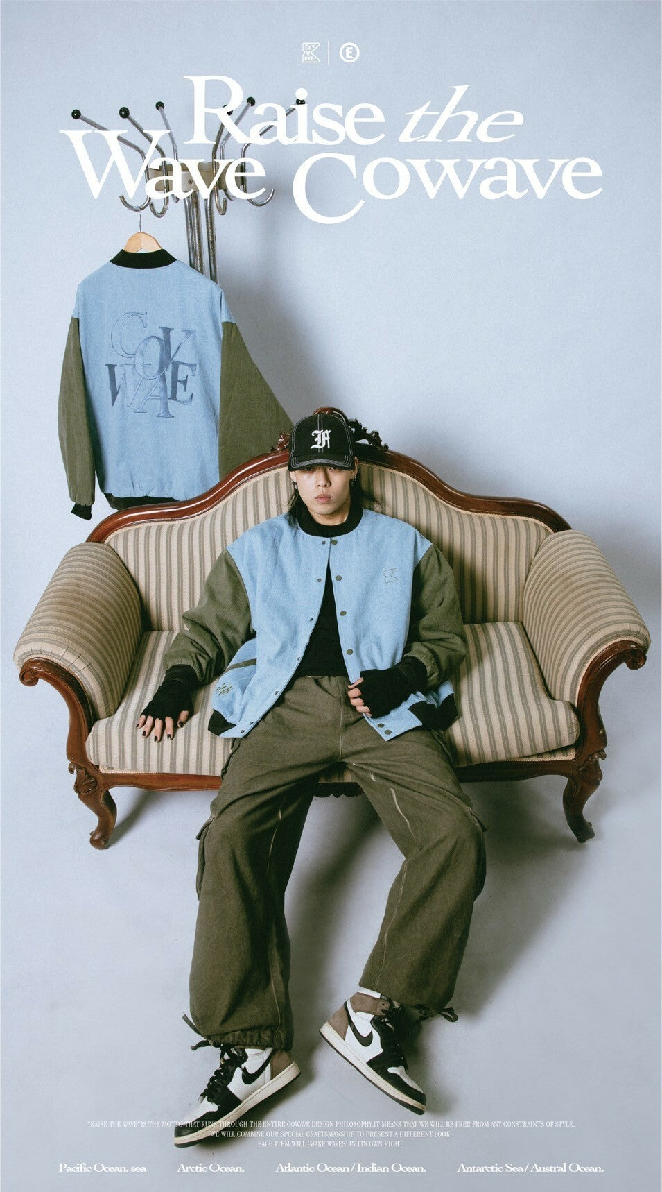 COWAVE 2023-24 Fall & Winter Denim Baseball Jacket