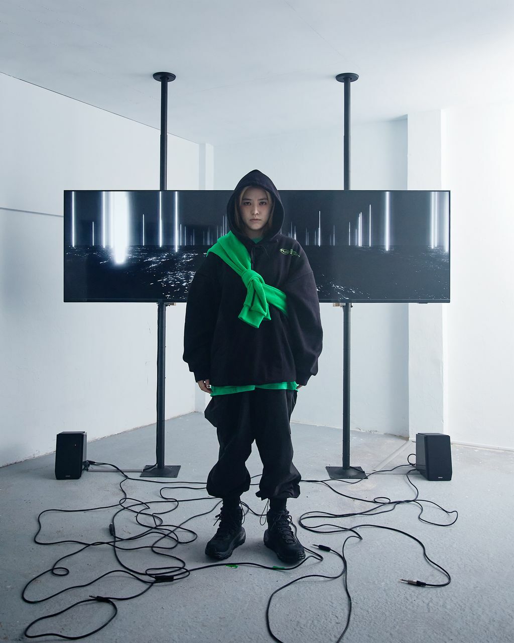 WODEN® / IONISM® 2023 Fall & Winter Patchwork Hoodie 黑