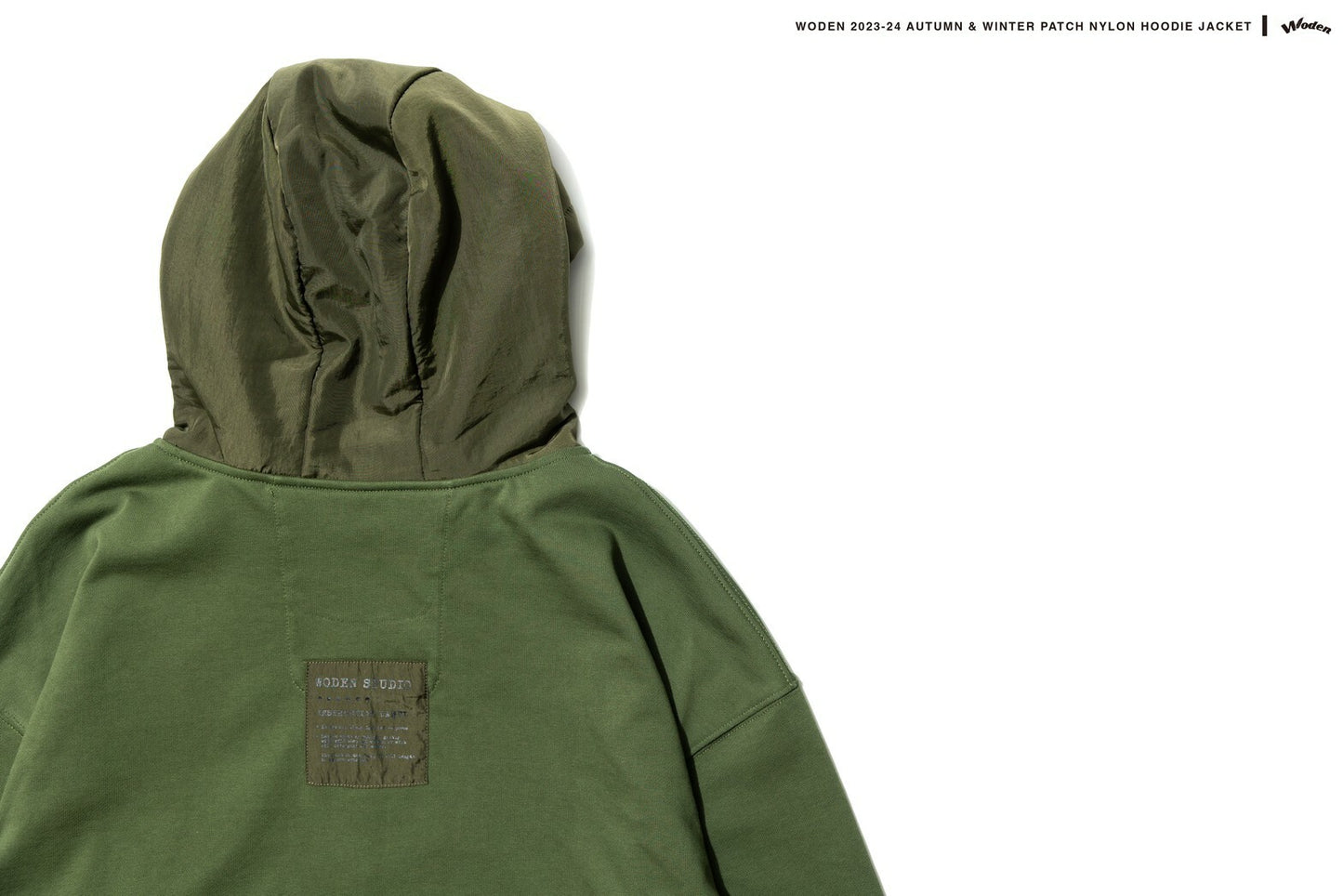 WODEN 2023-24 Autumn & Winter 005 Patch Nylon Hoodie Jacket 綠色