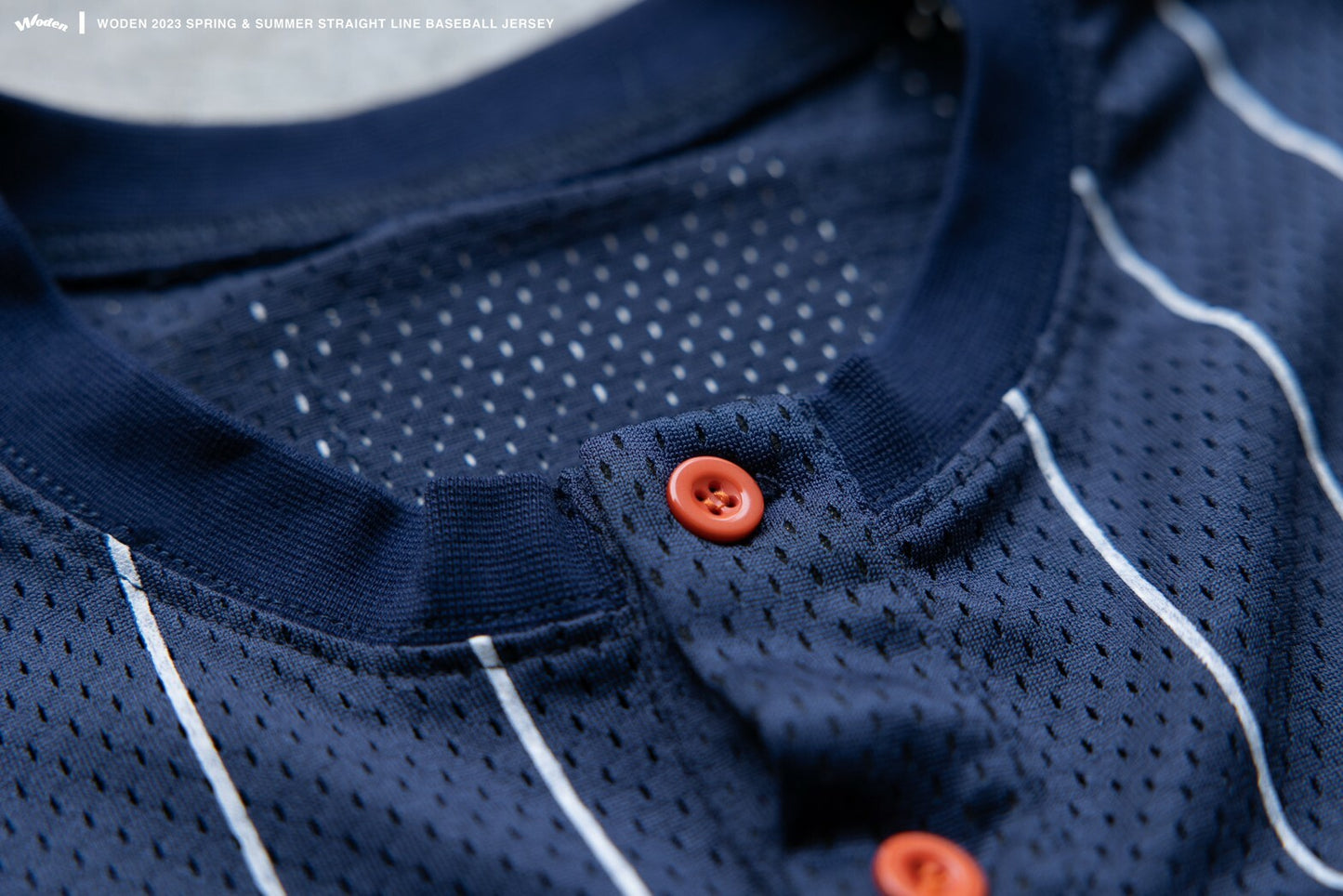 WODEN 2023 Spring & Summer 046 Straight Line Baseball Jersey