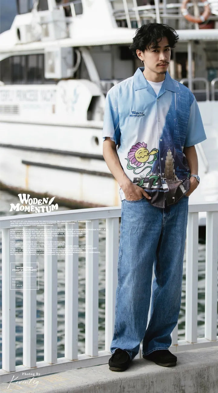 WODEN 2024 Spring & Summer 027 Momentum City Flower Shirt