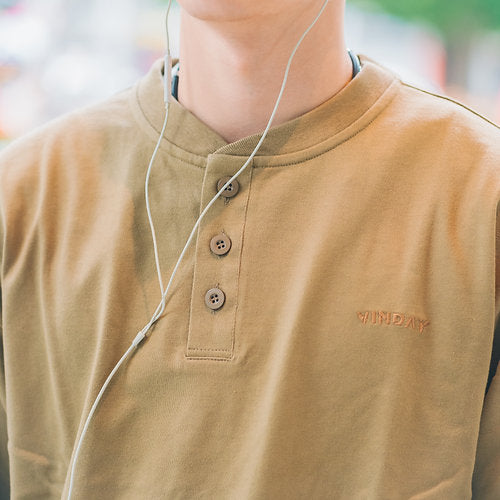 VINDAY 2022 Fall & Winter Vintage Henley L/S Tee (碳啡)