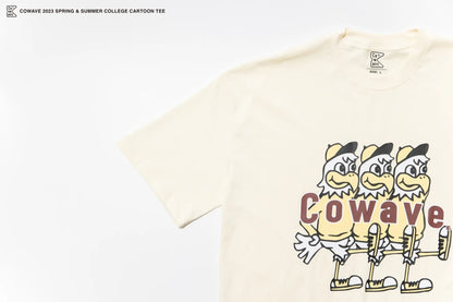 Cowave 2023 Spring & Summer College Cartoon tee 米白