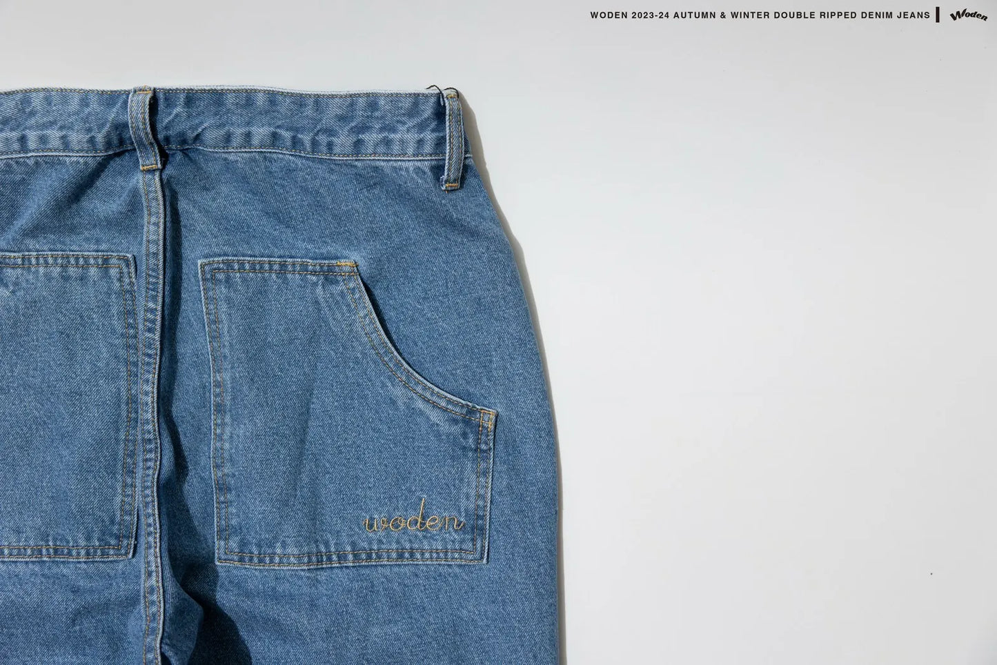 WODEN 2023-24 Autumn & Winter Double Ripped Denim Jeans
