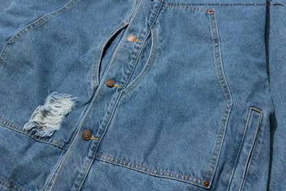 WODEN 2023-24 Autumn & Winter 008 Double Ripped Denim Jacket